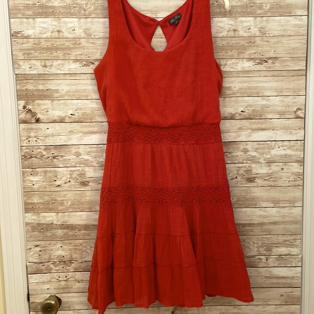Women’s lily rose, sleeveless, burnt orange sundress